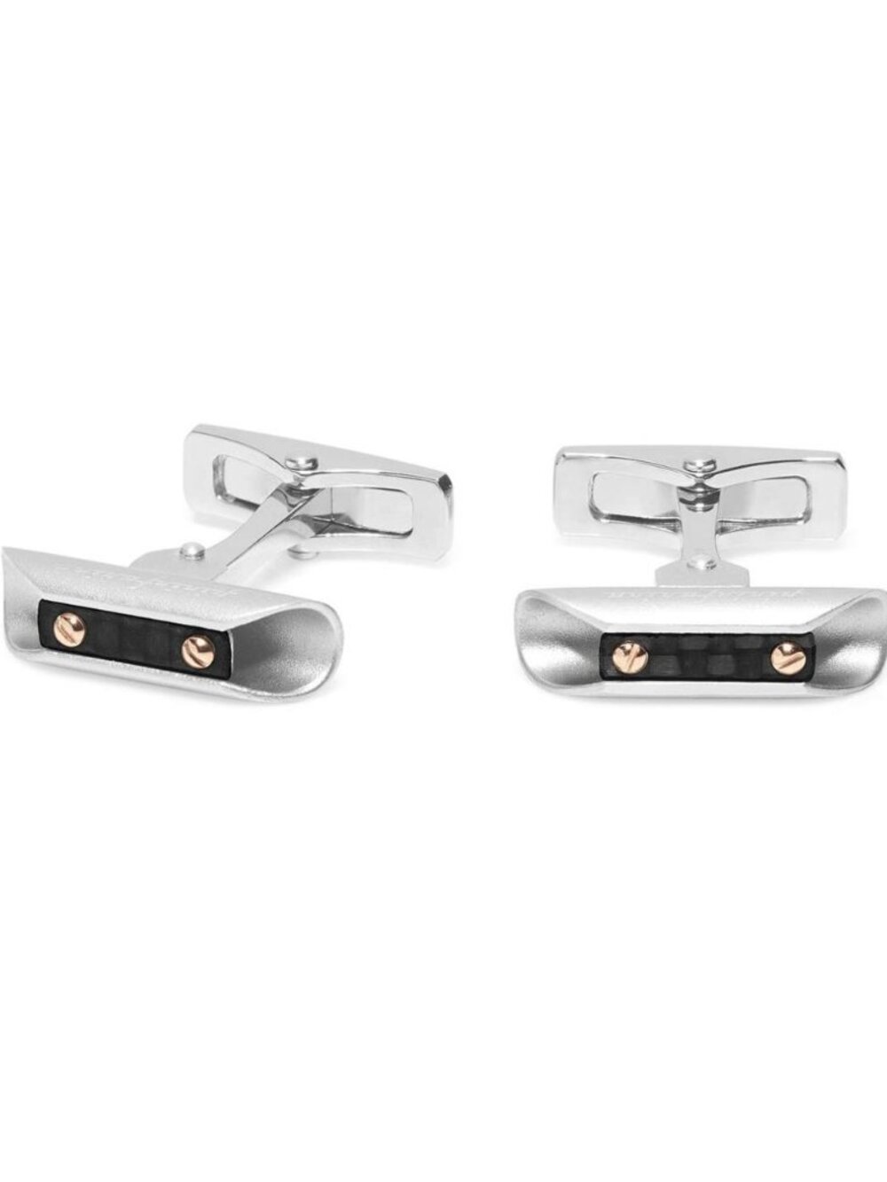BARAKA Men's Cufflinks Rose Gold 750% - 925% Silver - Carbon Fiber PS293281AGCO
